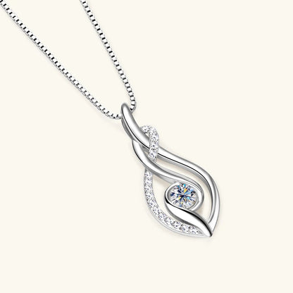 Selena Moissanite Twist Pendant Necklace