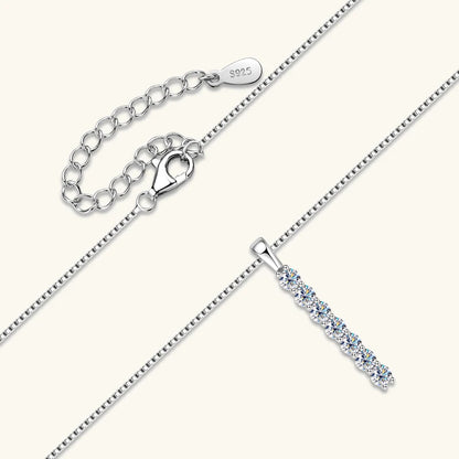 Luna Moissanite Vertical Drop Necklace