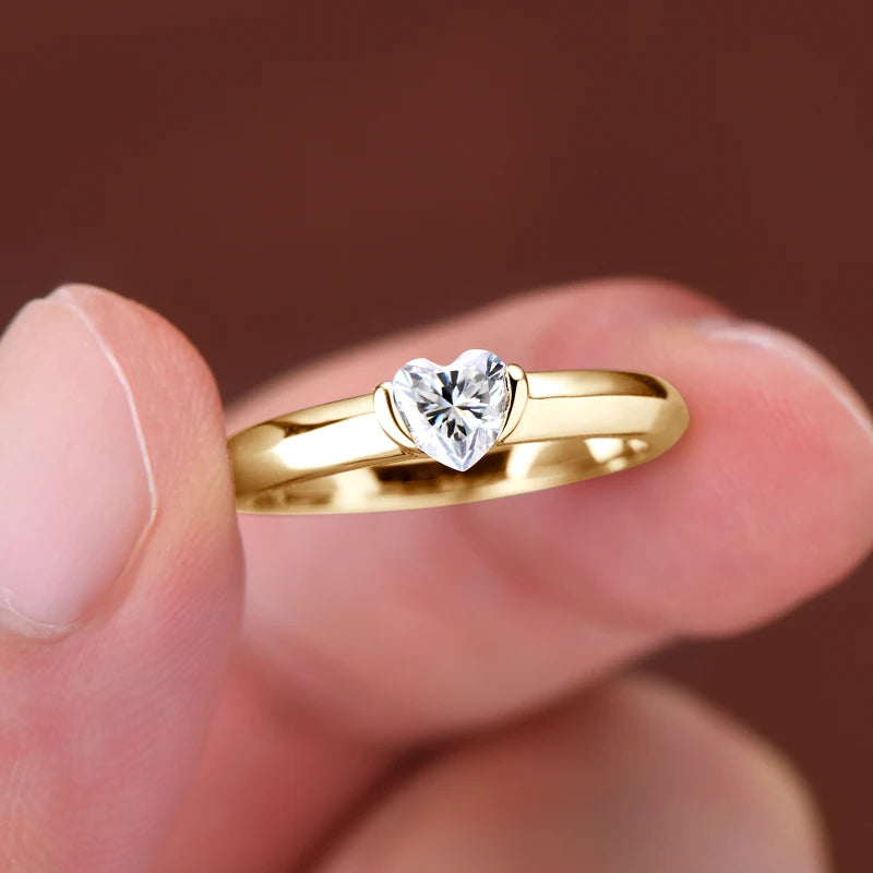 The Solitaire Heart Ring