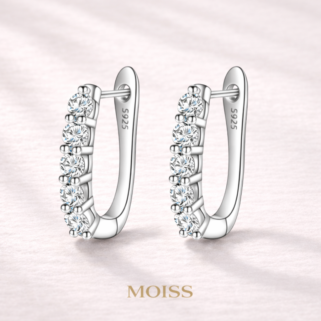 Aurora Curve Moissanite Hoops