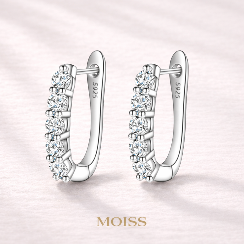 Aurora Curve Moissanite Hoops