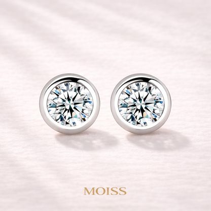 Moonlit Halo Moissanite Studs