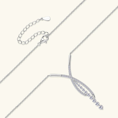 Livia Moissanite Cascade Y-Necklace