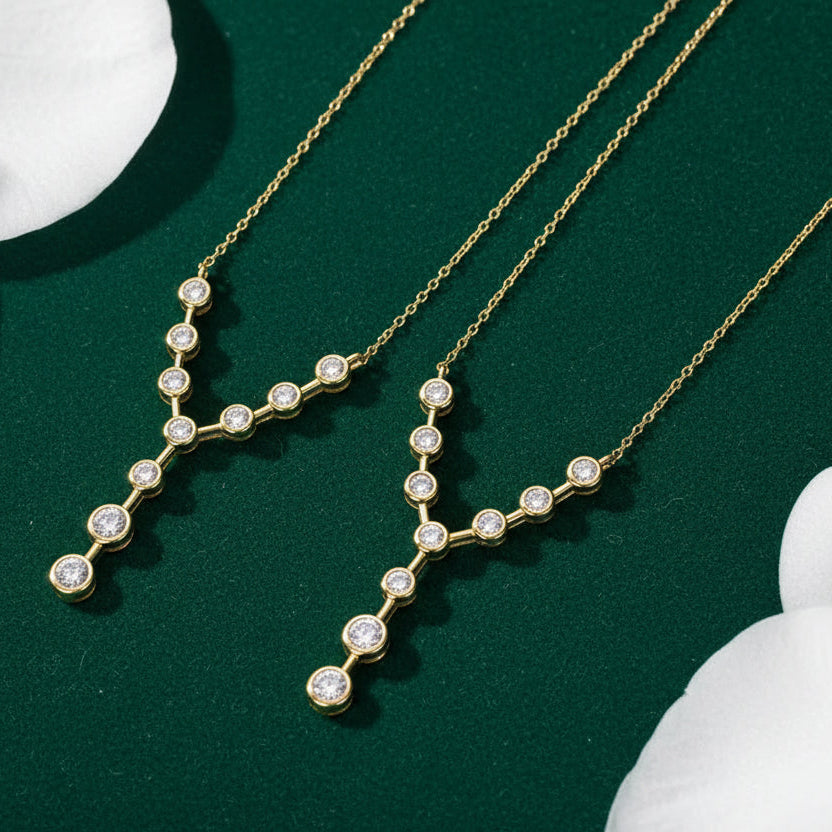 Aurora Moissanite Y-Drop Necklace