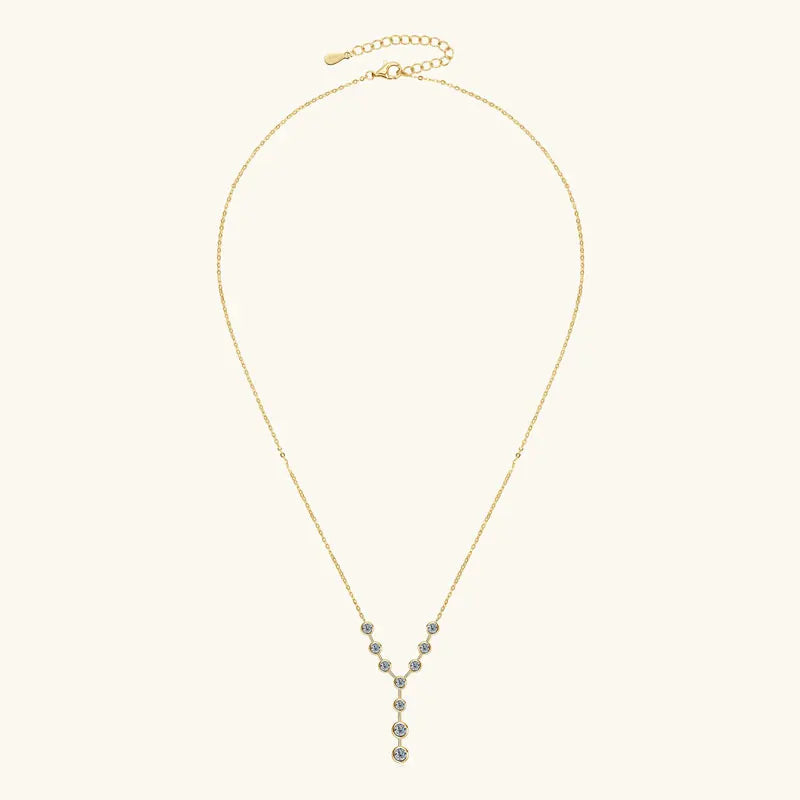 Aurora Moissanite Y-Drop Necklace