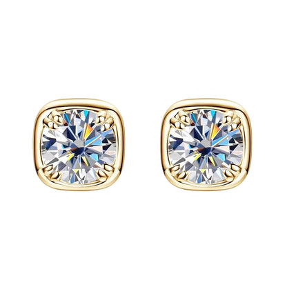 Cushion Halo Moissanite Stud Earrings 2CTW