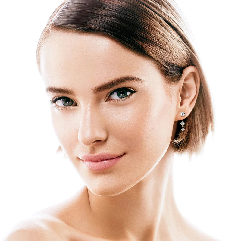 Aurora Moissanite Trio Curve Earrings