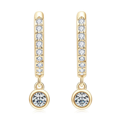 Giulia Moissanite Drop Hoop Earrings