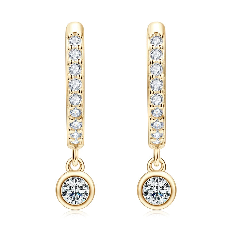 Giulia Moissanite Drop Hoop Earrings