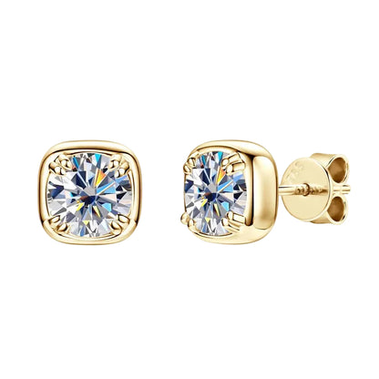 Cushion Halo Moissanite Stud Earrings 2CTW