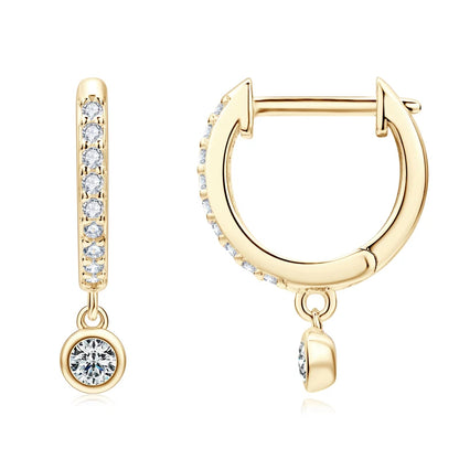 Giulia Moissanite Drop Hoop Earrings