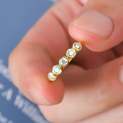 Amélie Five-Stone Bezel Moissanite Band Ring