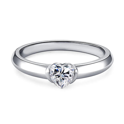 The Solitaire Heart Ring