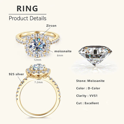 Aurora Halo Moissanite Ring