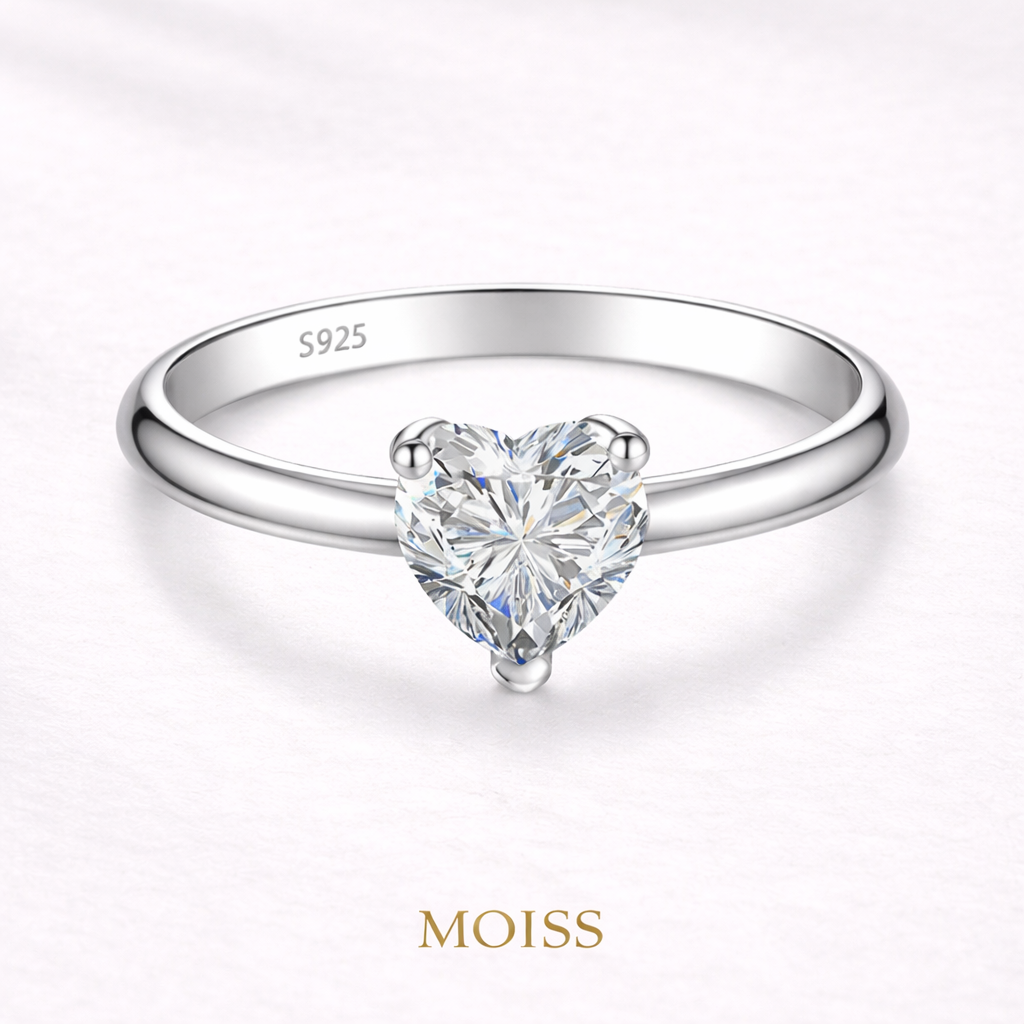 Celeste Heart Moissanite Ring