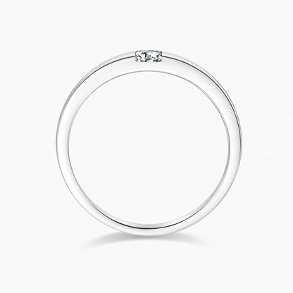 Quiet Spark Ring — Sterling Silver & Moissanite