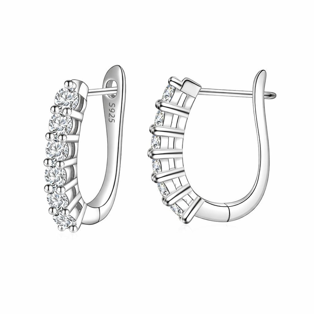 Lumière Curve Moissanite Hoop Earrings — Sterling Silver 925
