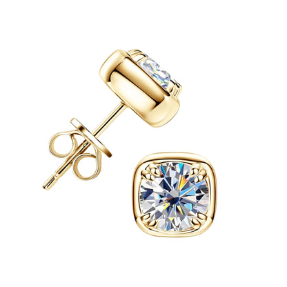 Cushion Halo Moissanite Stud Earrings 2CTW