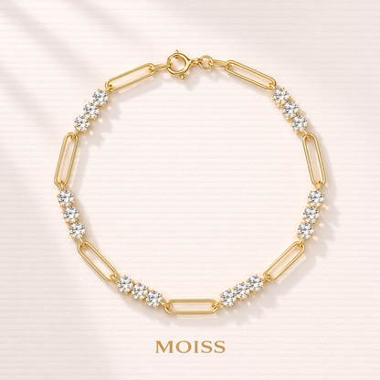 Elena Moissanite Link Bracelet
