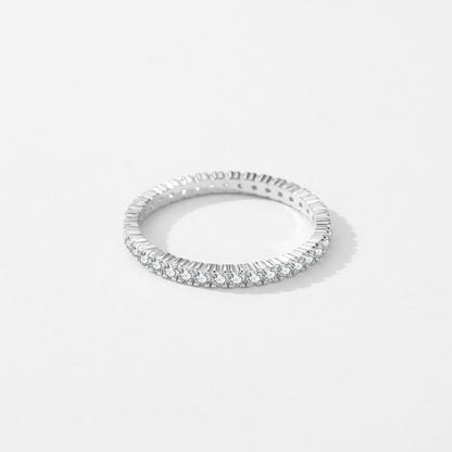Full Pave Eternity Ring in 925 Sterling Silver