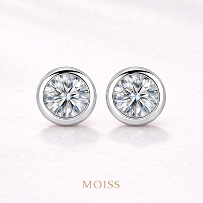 Moonlit Halo Moissanite Studs
