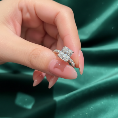 The Radiant Pavé Moissanite Ring