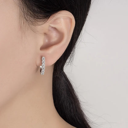 Lumière Curve Moissanite Hoop Earrings — Sterling Silver 925