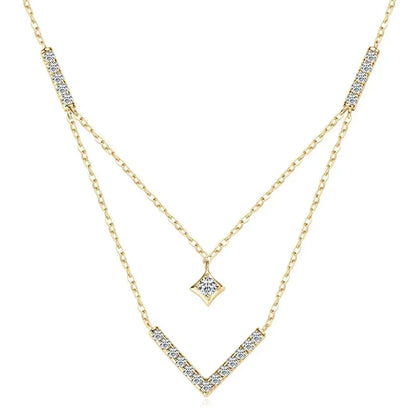 Valentina V-Shape Moissanite Necklace