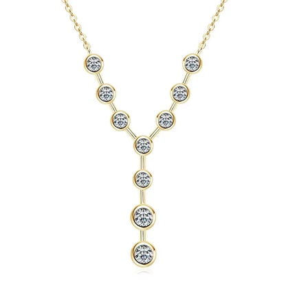 Aurora Moissanite Y-Drop Necklace