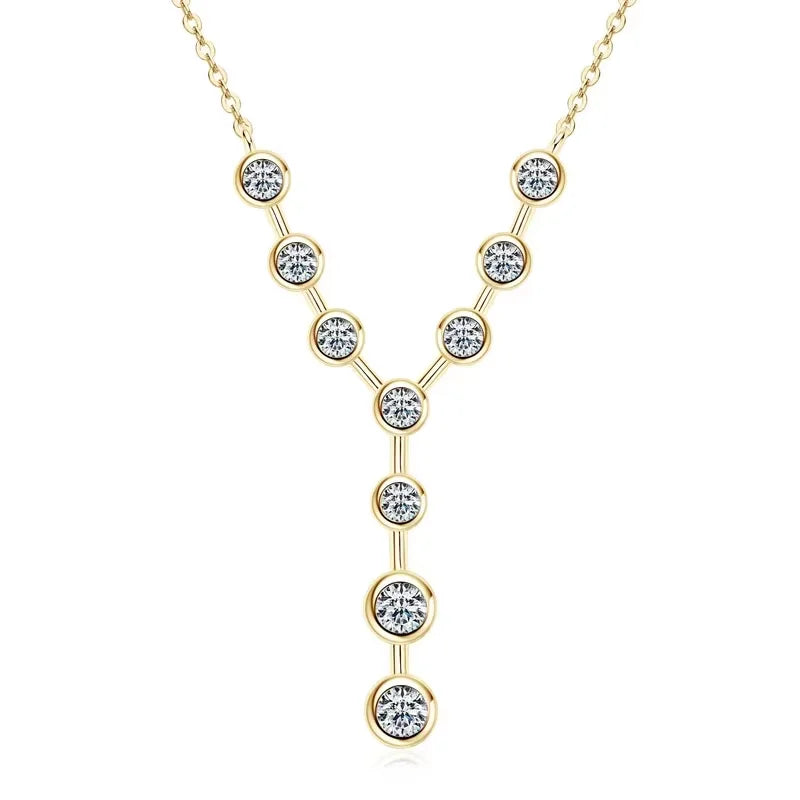 Aurora Moissanite Y-Drop Necklace