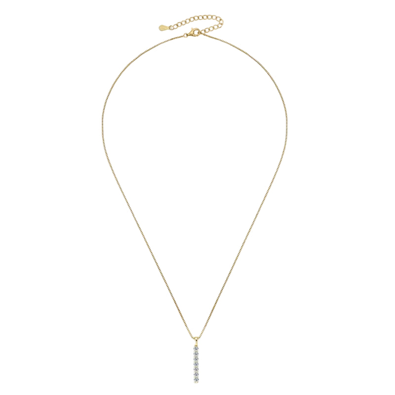 Luna Moissanite Vertical Drop Necklace