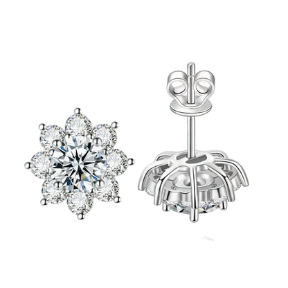 Aurora Bloom Moissanite Stud Earrings 1 CT