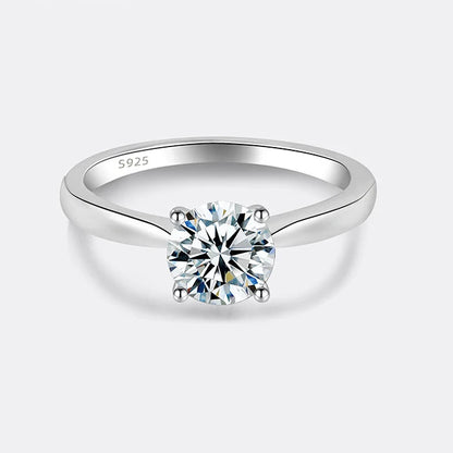 Moissanite Solitaire Ring – 1 CT | Sterling Silver 925