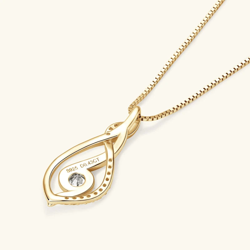 Selena Moissanite Twist Pendant Necklace