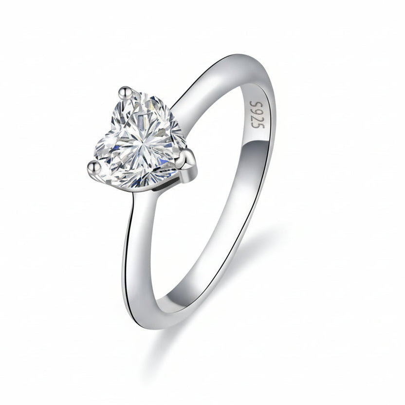 Isabella Heart Solitaire Ring 1 CT