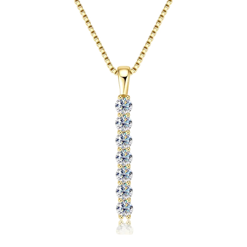 Luna Moissanite Vertical Drop Necklace