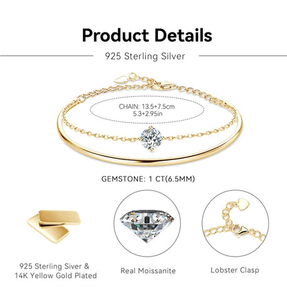 Isadora Double Chain Moissanite Bracelet