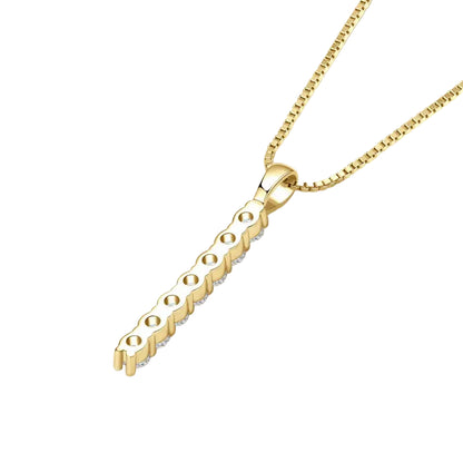 Luna Moissanite Vertical Drop Necklace