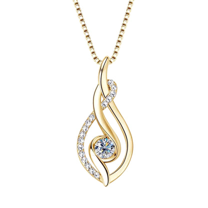 Selena Moissanite Twist Pendant Necklace