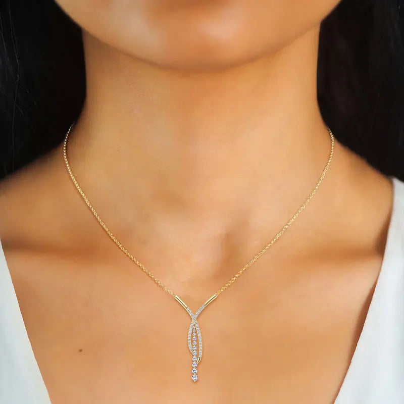 Livia Moissanite Cascade Y-Necklace