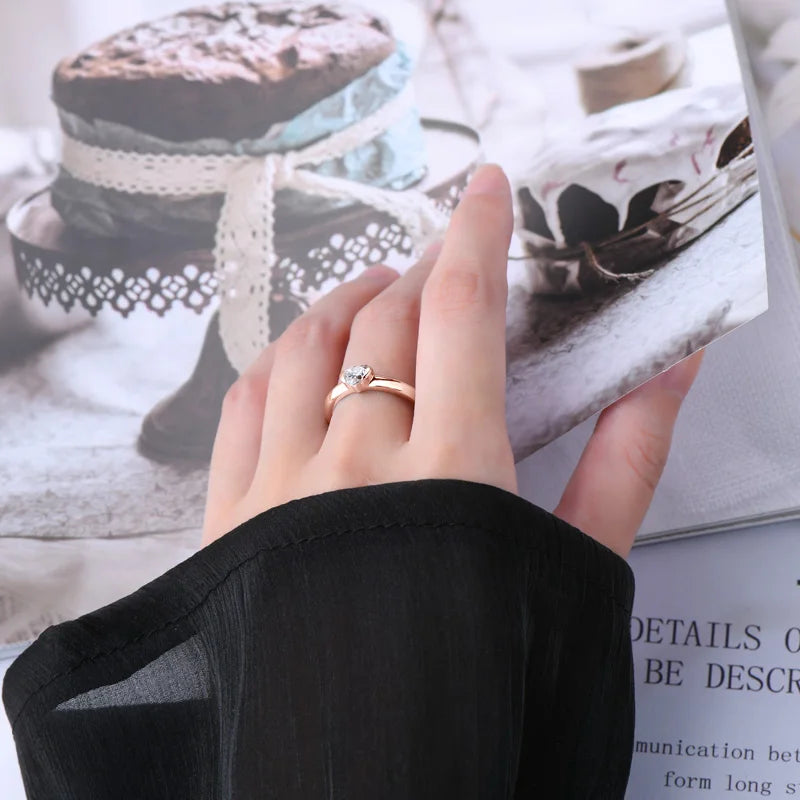 The Solitaire Heart Ring