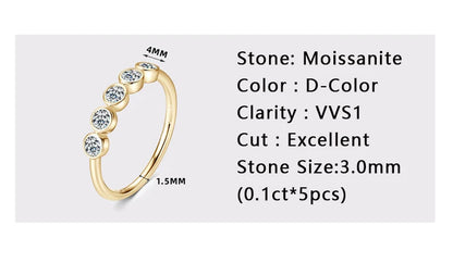 Amélie Five-Stone Bezel Moissanite Band Ring
