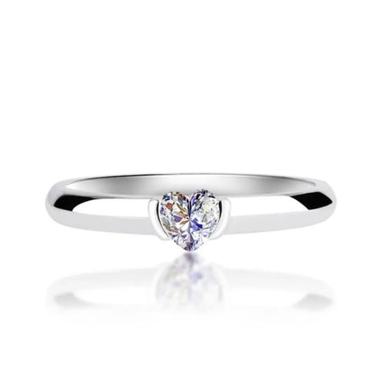The Solitaire Heart Ring