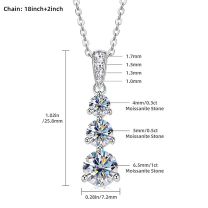 Amélie Trinity Moissanite Necklace