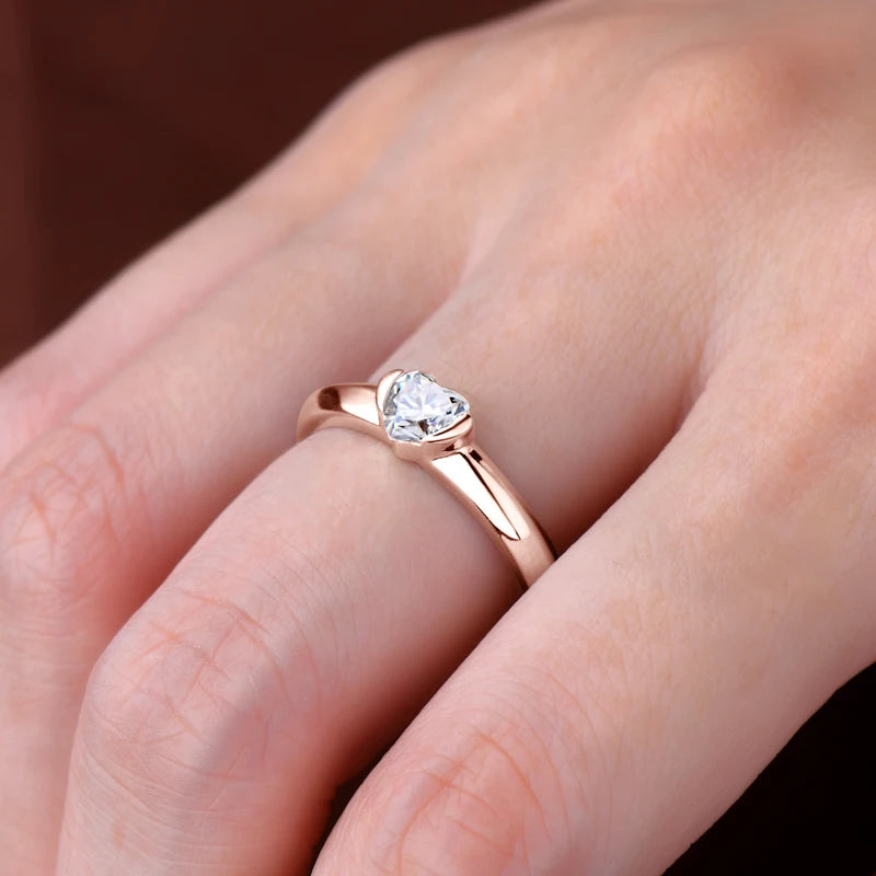 The Solitaire Heart Ring