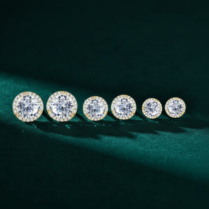 Aurelia Halo Moissanite Stud Earrings