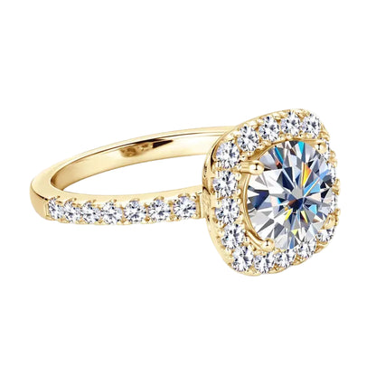 Aurora Halo Moissanite Ring