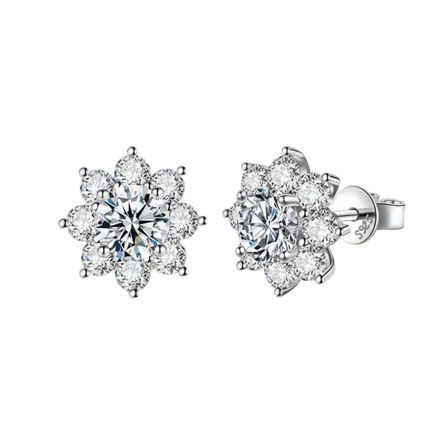 Aurora Bloom Moissanite Stud Earrings 1 CT