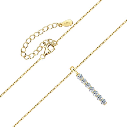 Luna Moissanite Vertical Drop Necklace