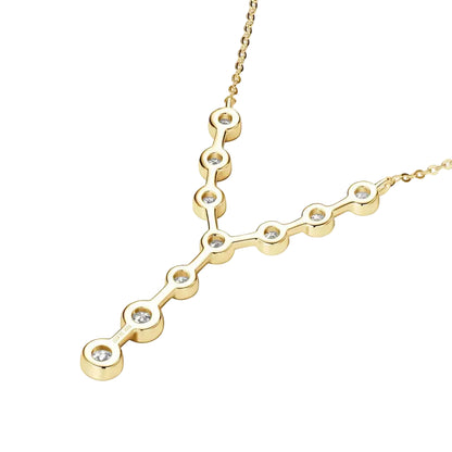 Aurora Moissanite Y-Drop Necklace